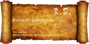 Korach Dorottya névjegykártya